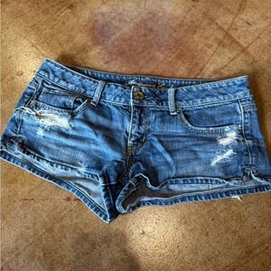American Eagle Outfitters Distressed Blue Jean Shorts